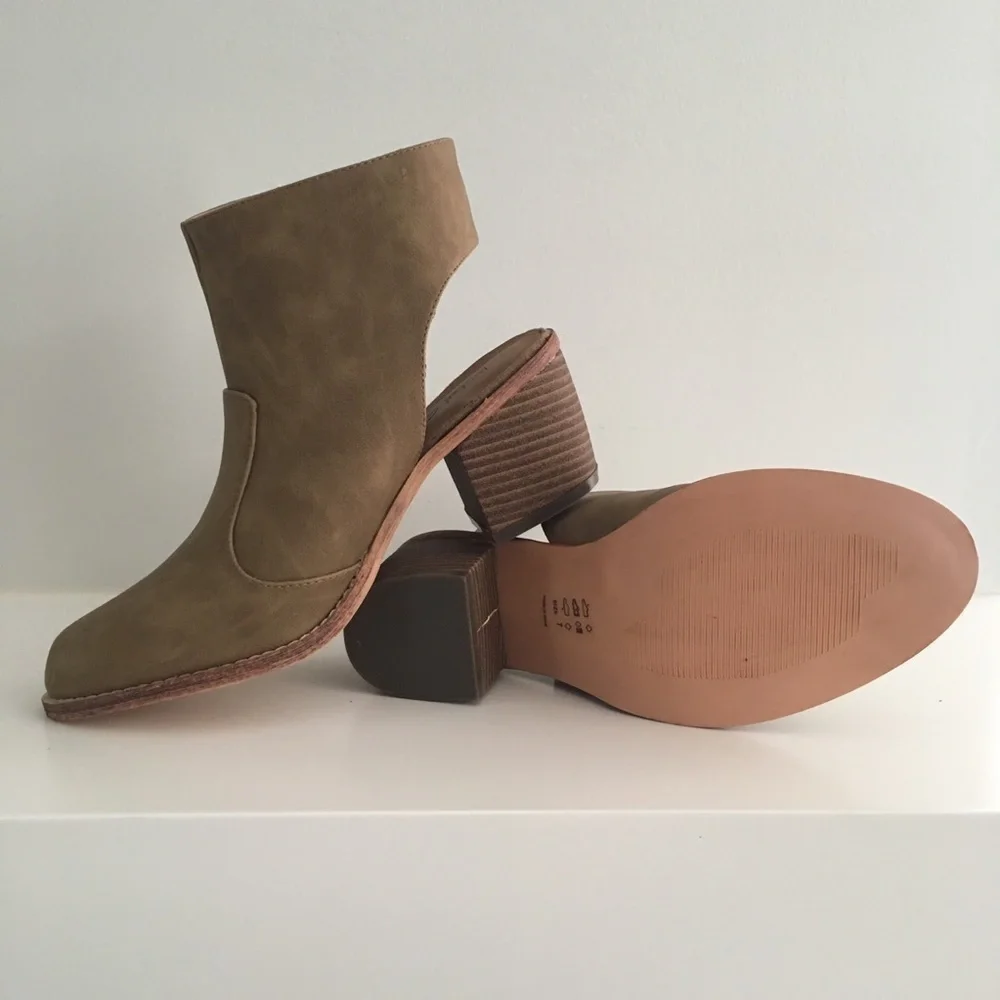 Comfortable Open Back Western Moto Boho Bootie - Picture 4 of 4